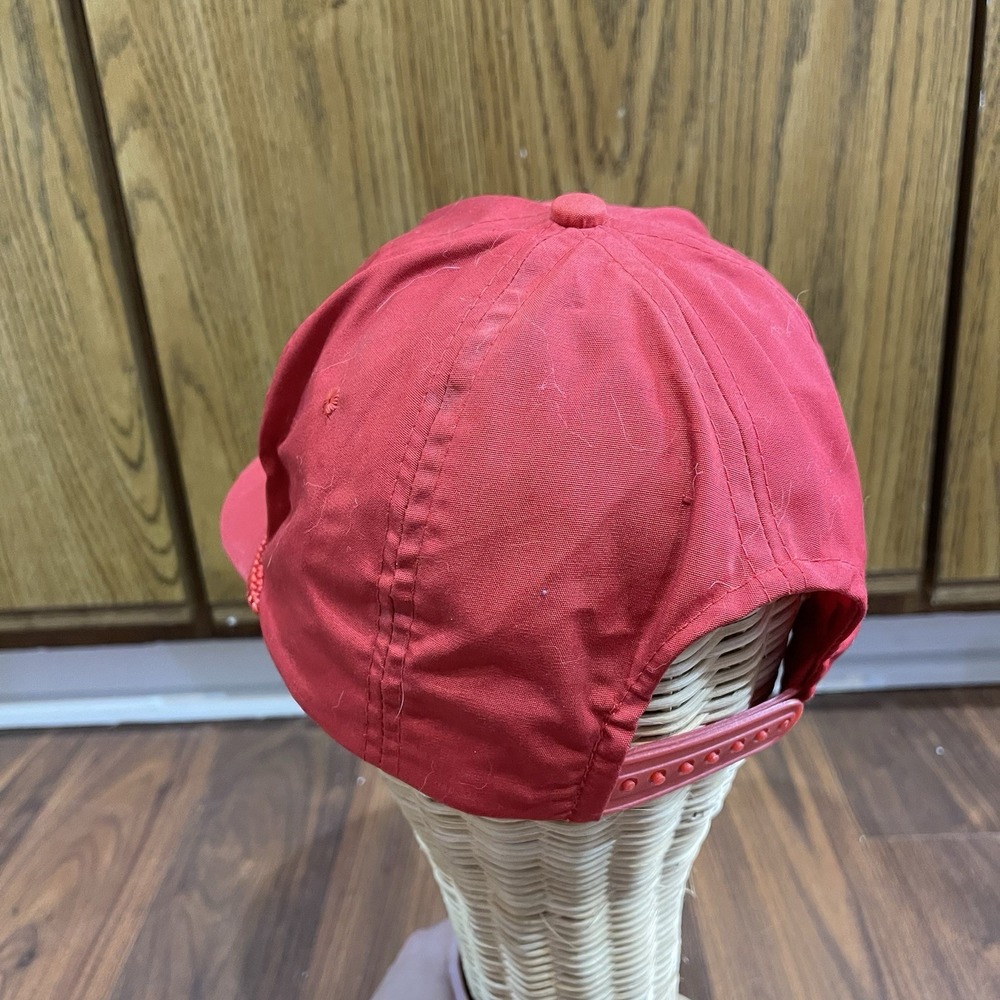Vintage Gettysburg Red Hat Snapback Trucker Cap Rope Embroidered Script Font‎ - Picture 4 of 7